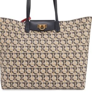 Salvatore Ferragamo Gancini printed tote